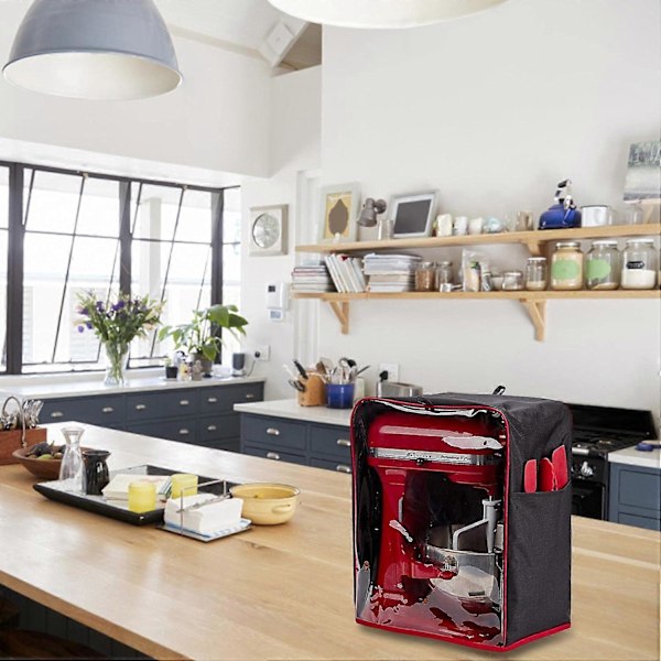 Støvhætte til køkkenblender - Beskyttende pose til standmixer med kantdesign | Blenderpose med sidelommer
