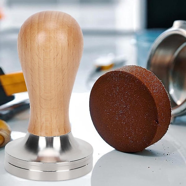 Kaffetamper i rustfritt stål med håndtak - 51 mm diameter