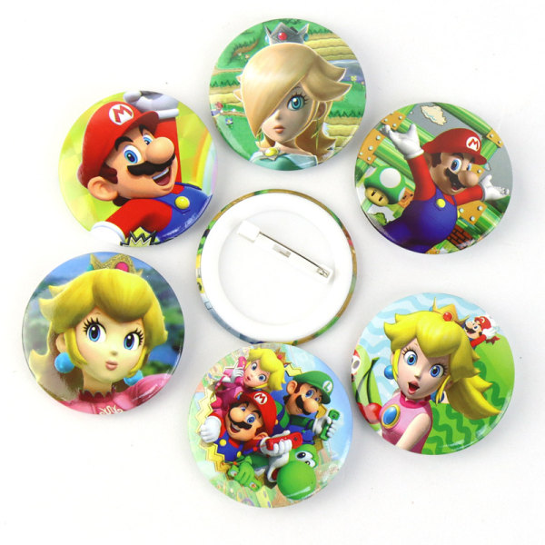 #12-pack Super Mario Pins Mario Badges#