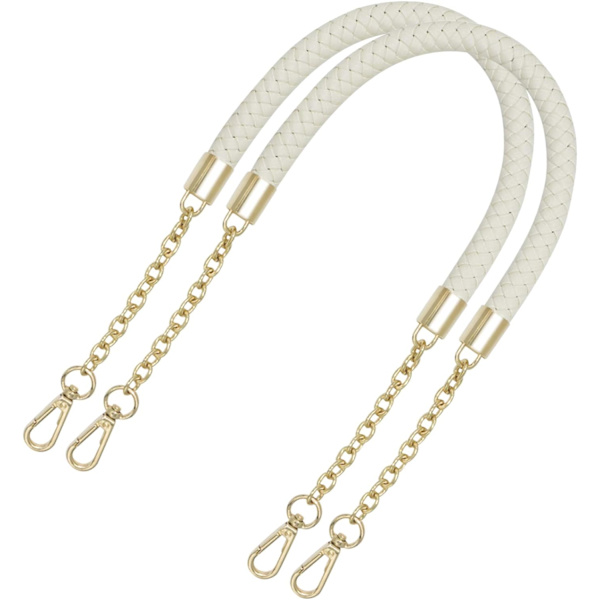 2 Stykker (Beige) Håndtaske Kæde Rem Flettet PU Læder Sho