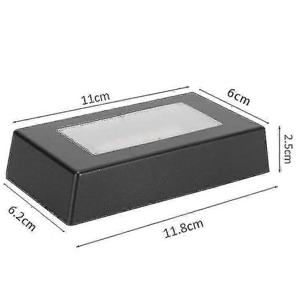 LED Ljusbas, Rektangulär USB Flerfärgad Ljusdisplay Basstativ för Kristallstatyer, Smycken (Svart) --WHBYV