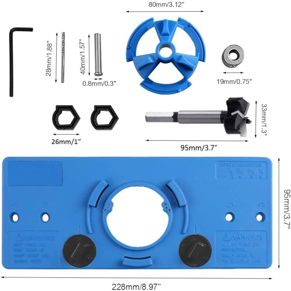 /#/35mm Skjult Hengsel Jig Kit, Trebearbeiding Verktøy Bor Bits, Hengsel/#/