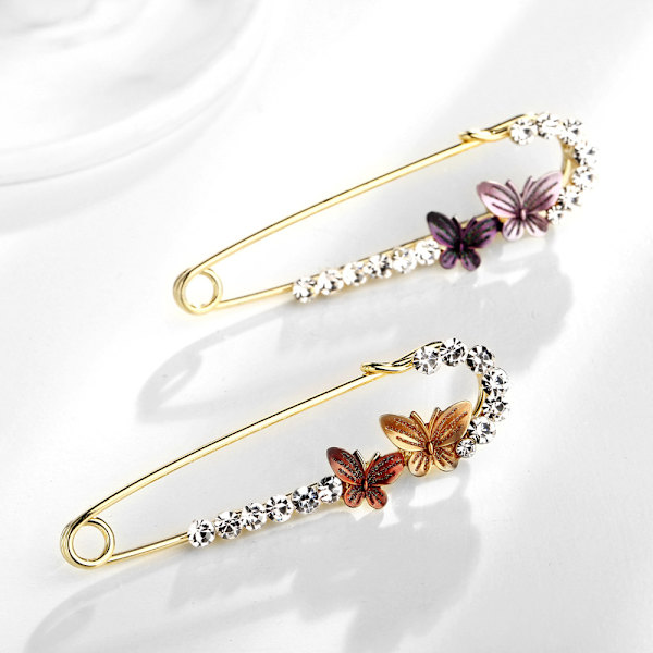 2 stk Mode søde broche nåle, bue broche stor nål, boucles