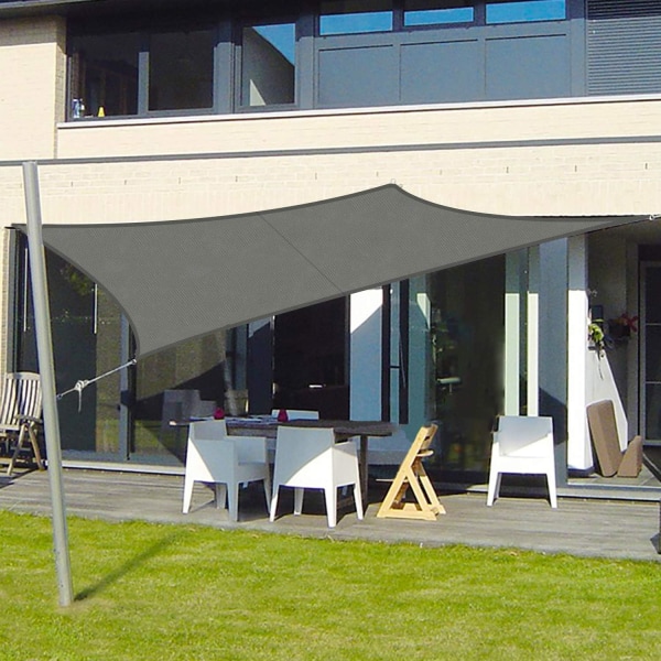 Solsegel Rektangulär Polyester Solskydd Tyg Vattentät Anti UV