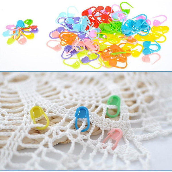 Maskmarkörer för virkning 130 st Låsbara virknålsmarkörer Stickmarkörer i plast Virknålsmarkörer Virkningsringar Färgglad stickning