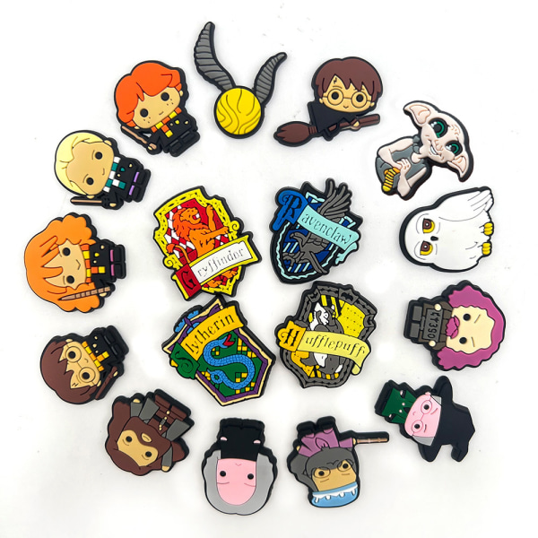 17 Stykker 3D Clog-Sandaler Pynt (Harry Potter), Sko Charms, Klip