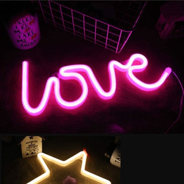 Neon rakkauskyltit Light LED Love koristeellinen taide telttakyltti - seinä