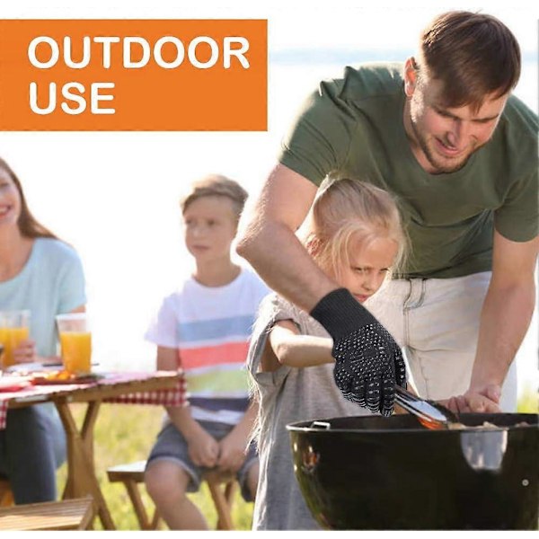 BBQ-grillikäsineet, 1472F erittäin kuumuutta kestävät grillikäsineet, liukumattomat uunikintaat patalappu, täydellinen grillaamiseen, ruoanlaittoon, leivontaan, takkaan, savustimeen