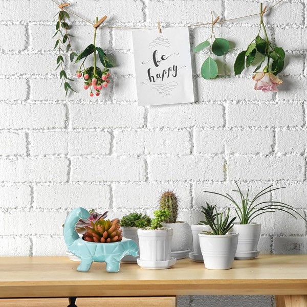*Söt dinosaurie keramisk blomkruka suckulent växt blomkruka med*