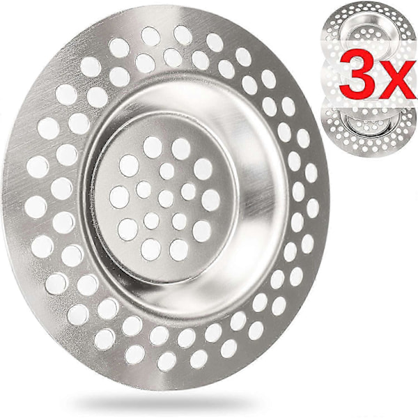 Viemärin siivilä, 3 kpl, 70 mm, Sopii viemäreihin, joiden sisähalkaisija on 42 mm, ulkonee 7 mm syvyydestä juoksuputkessa, pesuallassiivilä optimoidulla istuvuudella, ritilä