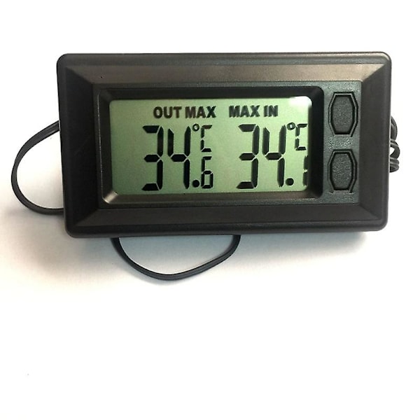 Termometer for bilinteriør og eksteriør, LCD digitalt display med termometer