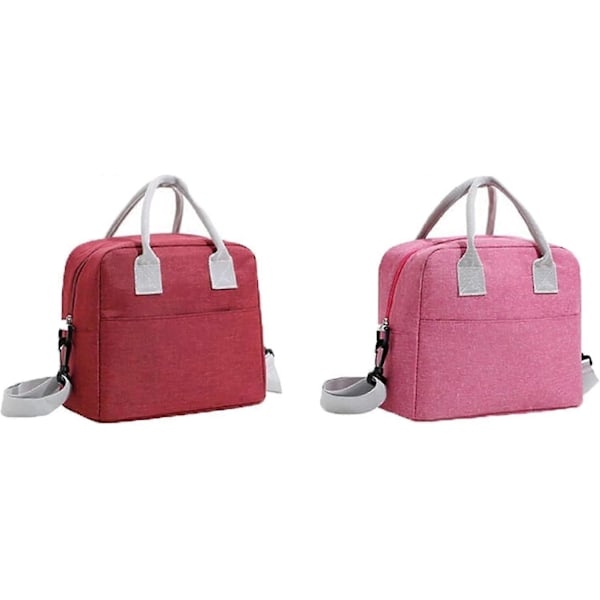 Isolerad matlåda Återanvändbar matlåda för kontor, arbete, skola, picknick, strand, mjuk, läcksäker skolmatlåda för barn, pojkar, flickor (rosa)