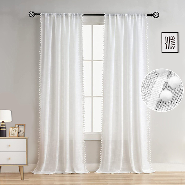 #132*274cm (2 delar) panelgardin, retro gardiner, transparent, b#