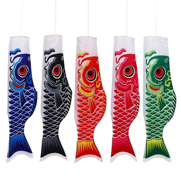 5 st Japanska Karpflaggor Dekor Japansk Mild Vind Fiskflagga (Färgglad)