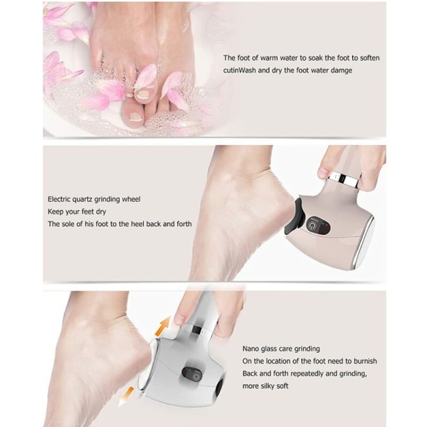 Elektrisk Foot Callus Remover, Bærbar Elektrisk Fodsliber, Fo