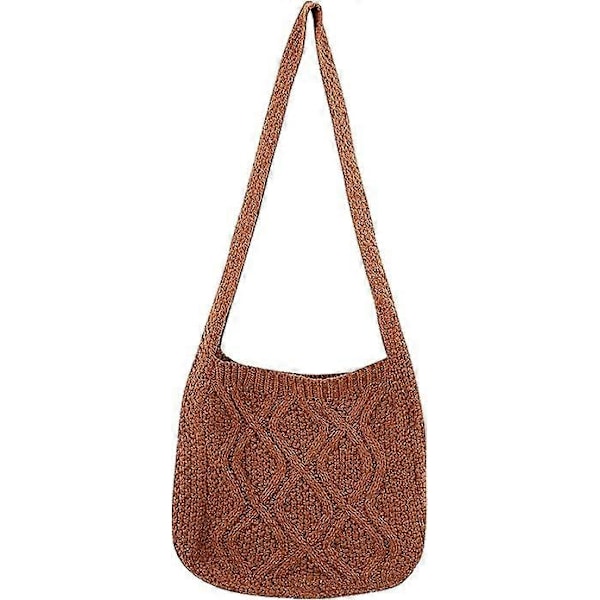 Dame Skuldertaske Hæklet Taske Skulder Shopping Taske Tote Aest