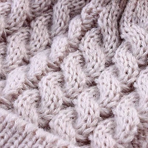 Udendørs dame vinter termisk strikket uld twist skihue (beige) 1 stk