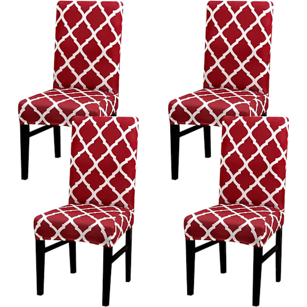 *Stolskydd, 4-pack stretchiga stolskydd för matsalsparty De*
