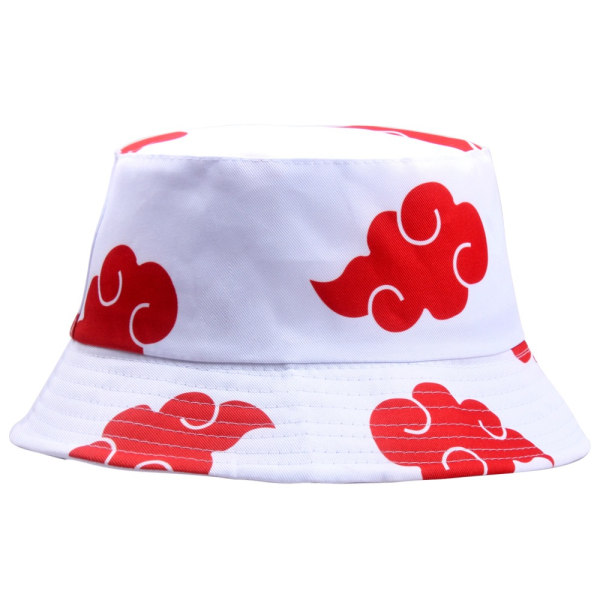 Anime Naruto Akatsuki Red Cloud Bucket Hat Unisex Mænd Kvinder