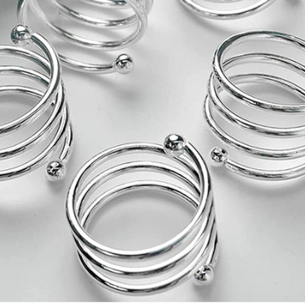 #6 silver servettringar#