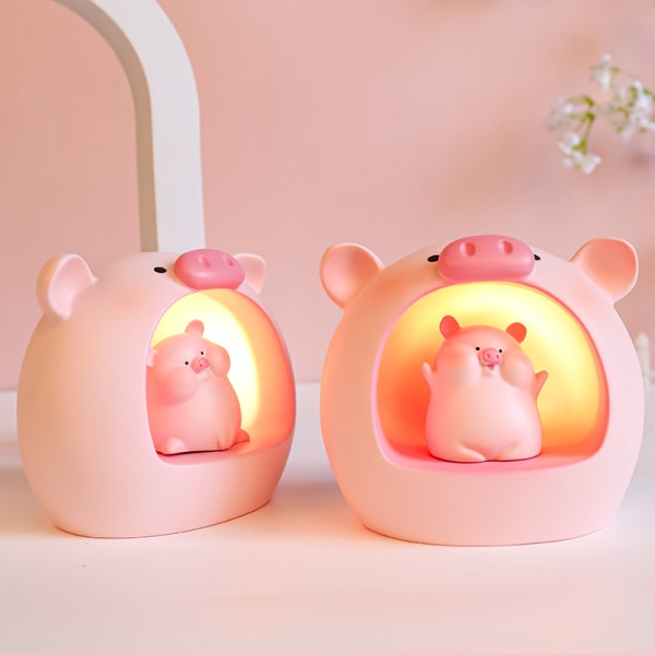 /#/Borddekoration ornamenter Pink Piglet Nightlight Star Lamp/#/