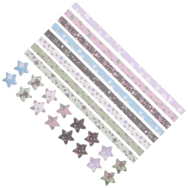 540 stjärnorigamipapper Färgade stjärnpappersremsor DIY Origami Stjärnpappersremsa