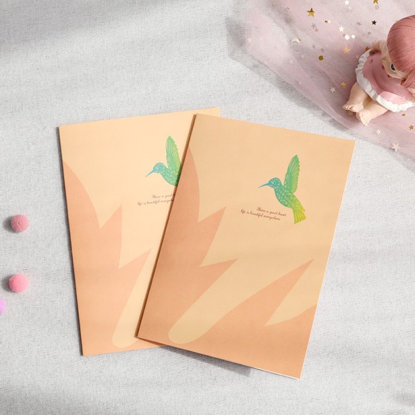Bursdagskort gave (Maple leaf hummingbird), 3D pop-up kort for