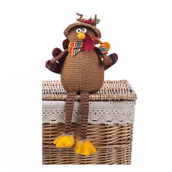 Uppstoppade Kalkonpar Dockor Thanksgiving Bordsdekorationer Delikat
