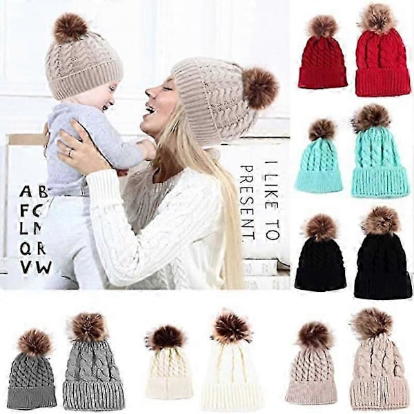 Udendørs dame vinter termisk strikket uld twist skihue (pink) 1 stk