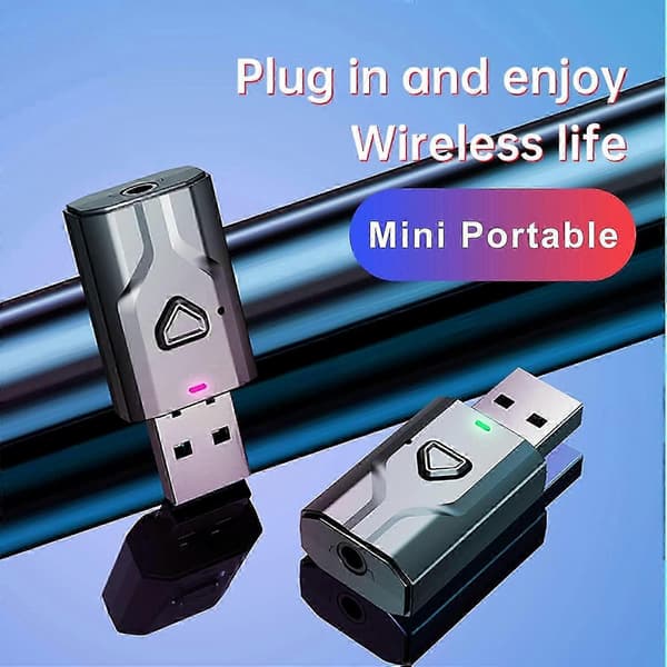 Bluetooth 5.0 Sender og Mottaker, USB Trådløs Lydadapter med 3.5mm Lydkabel