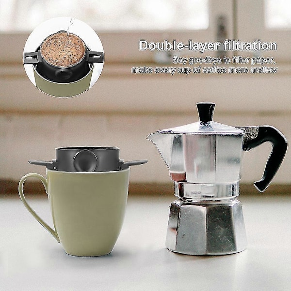 Genanvendelige Kaffefiltre Holdbar Rustfri Stålholder Mesh Tragtkurve