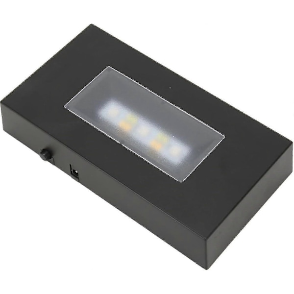 LED Ljusbas, Rektangulär USB Flerfärgad Ljusdisplay Basstativ för Kristallstatyer, Smycken (Svart) --WHBYV