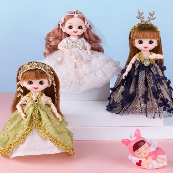 7 set prinsessklänningar 17cm docka modekläder nya kläder ch