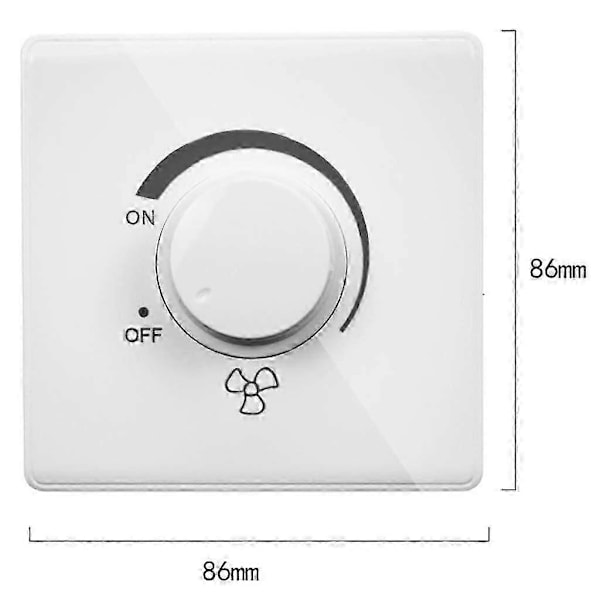 Takfläktkontroll - 220V 10A Väggströmbrytare för 15-300W Dimmer - Typ 86