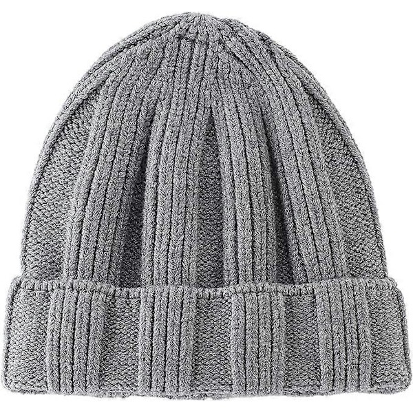 Ribbstickad Mössa Barn Pojkar Mjuk Stretch Stickad Varm Vintermössa