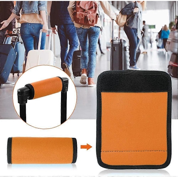Bagasjehåndtak Wrap, Neopren Koffert Håndtak Identifikator Cover, Komfortabel Bagasjehåndtak Warp & Markør for Flyplasser, Reise (Fluorescerende Oransje)