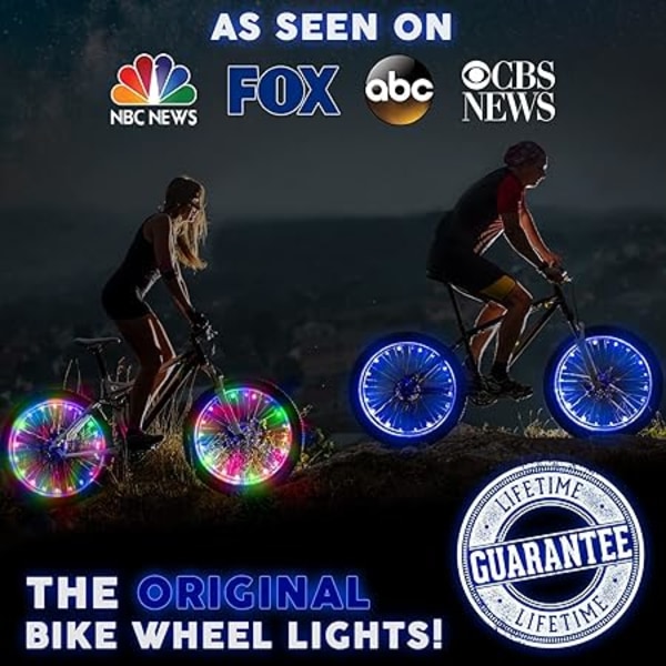 /#/LED Bike Wheel Lights with Batteries Included! Get 100% Brighter/#/
