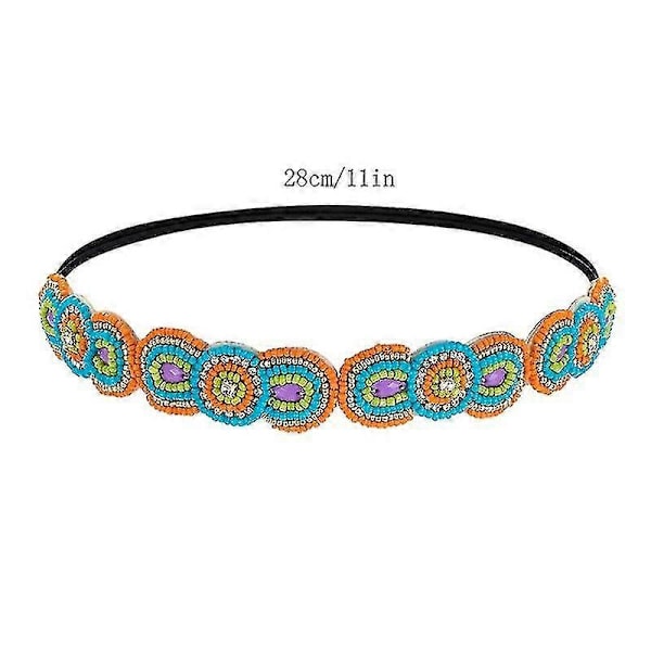 6 st Strass Pärlstav Elastiskt Hårband, Trendiga Handgjorda Kristall Pärlstav Elastiska Hårband Dam Kvinnor Flickor Hårsmycken Accessoarer
