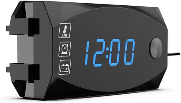 *Motorcykel LED-display Digitala mätare, 2 i 1 Voltmeter Klocka*