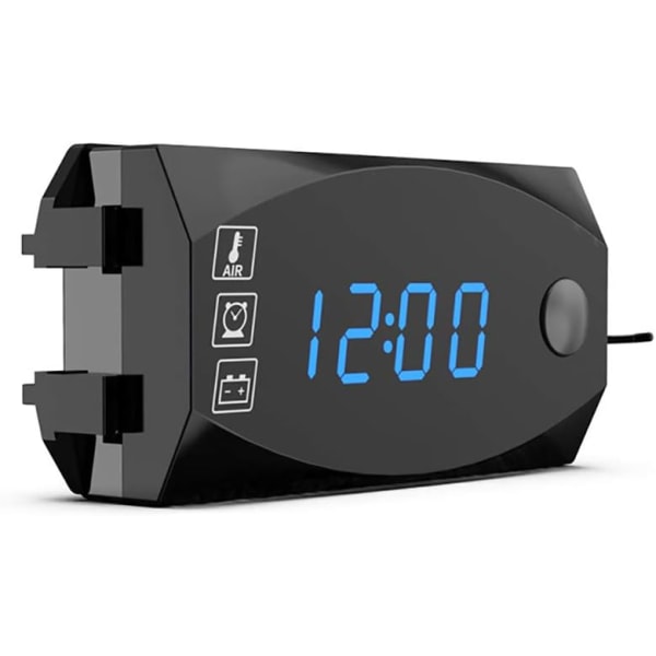 *Motorcykel LED-display digitale målere, 2 i 1 voltmeter ur*