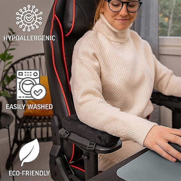 Tjocka armdynor i memory foam för kontorsstolar - Set med 1 armstödsskydd ger armbågsdämpning och lindrar tryck