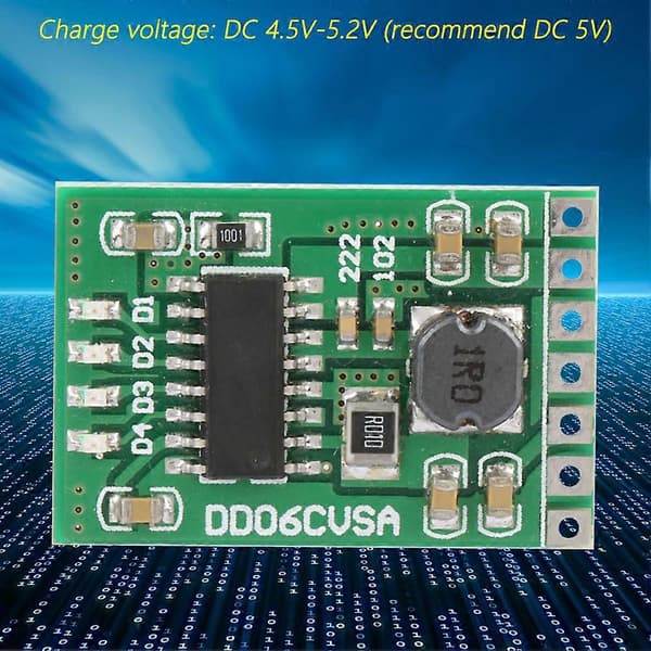 DC 5V 2.1A Lade/Utlade/Boost/Batteribeskyttelse/Indikasjonsmodul 3.7V 4.2V Litiumbatteri