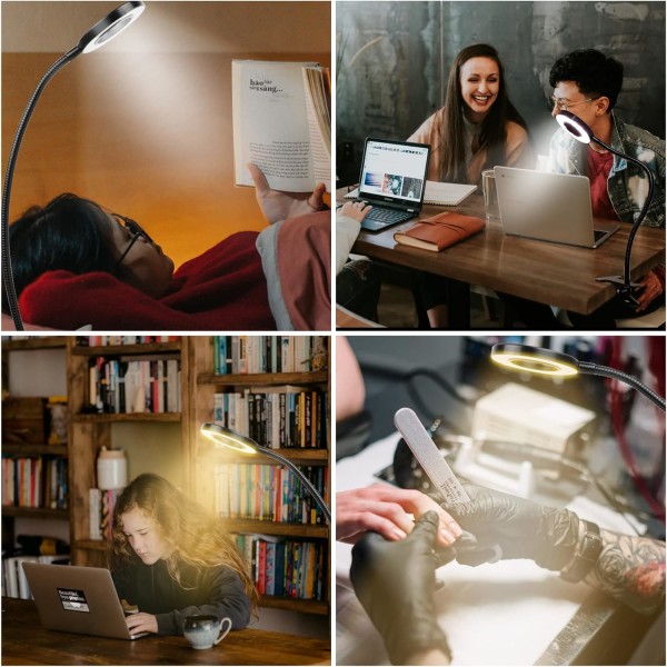 Bogklips Læselampe, 5W 48 LED Klipslampe, Dæmpbar Klipslampe