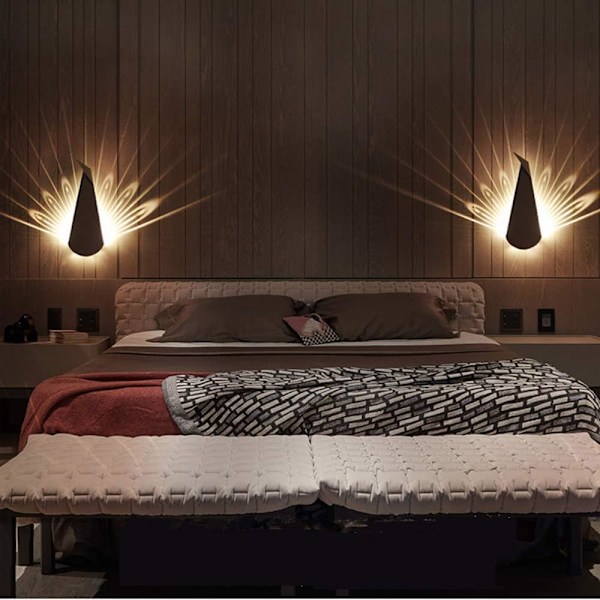 *Moderne væglampe indendørs LED påfugl væglampe mode kreativ D*