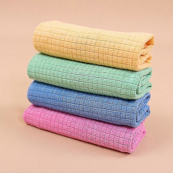 4 st Mikrofiber Disktrasor Mikrofiber Köksduk Absorberande Diskhanddukar Enfärgade Disktrasor