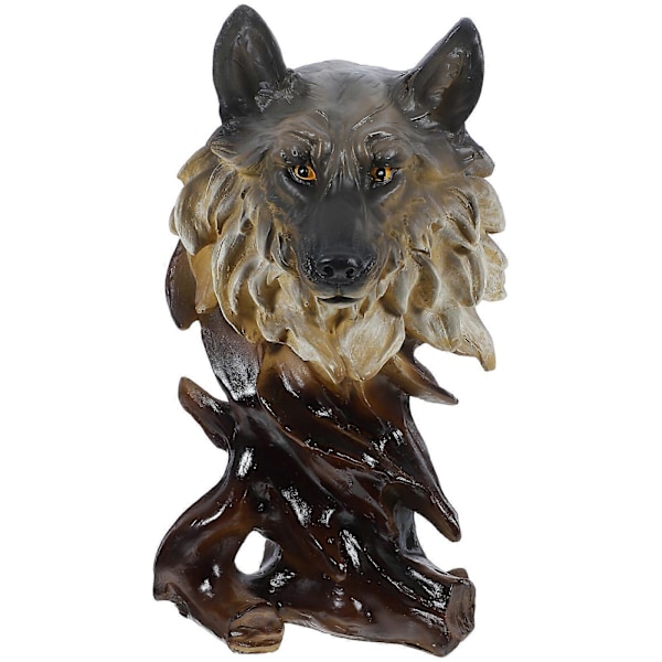 Djurhuvud Staty Varg Huvud Ornament Varg Huvud Figurin Vintage Djurhuvud Modell