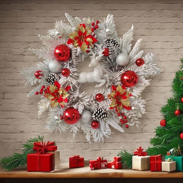 #Julekrans kunstig krans, 45 cm#