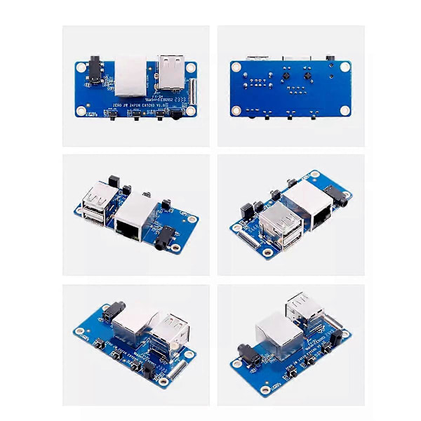 Udvidelseskort til Zero 2 W Interface Board 100M Netværksport+USB 2.0+Analog Audio- og Videointerface