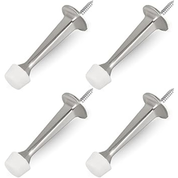 4-pakks Heavy Duty Solid Rigid Dørstopp med Myk Gummispiss, Zi