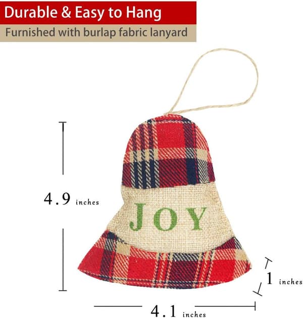*4 stk Burlap Julepynt 2021, Morsomme og Unike Mini Chr*
